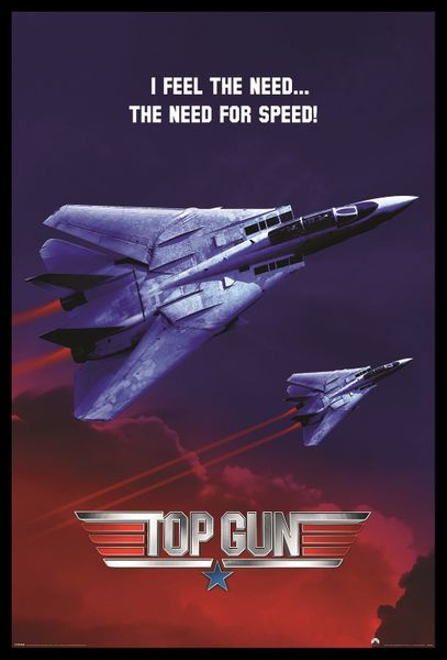 Top Gun - The Need For Speed Poster with Black Frame
