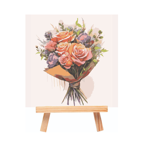 DIY Paint By Numbers Kit Rose Bouquet