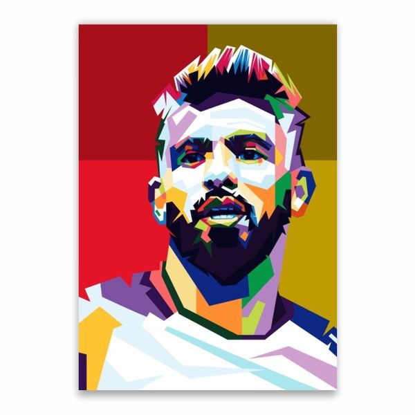 Sergio Aguero Pop Art Poster - A1