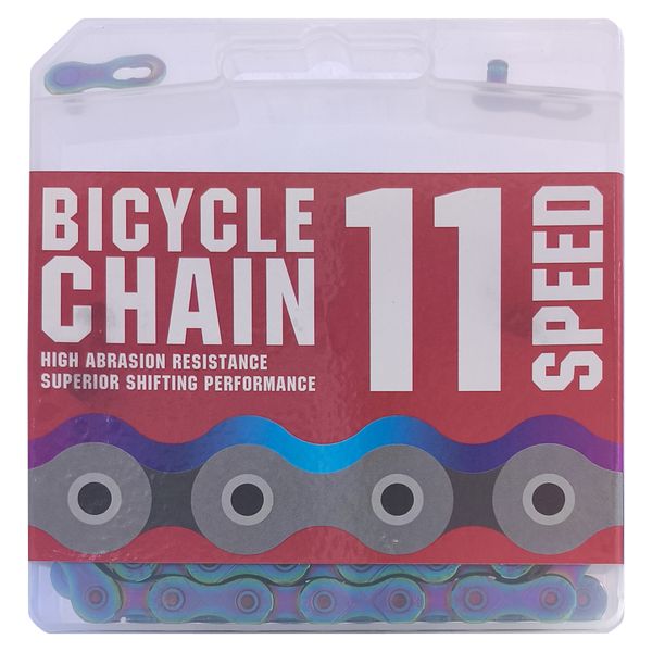 Fluir 11 Speed Bicycle Chain Rainbow Blue Electroplated 126L