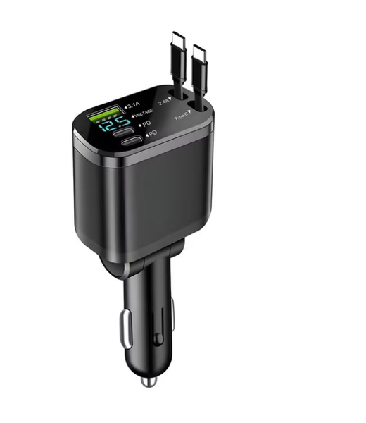 This Universal Fast Car Charger Features A 5-in-1 Retractable Cable