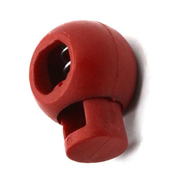 Spring Red Cord Lock Single Hole End Round Fastener for Backpack Shoelace