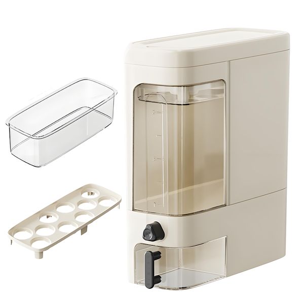 7Kg Rice Dispenser with Measuring Cup Egg Food Storage Container Kitchen