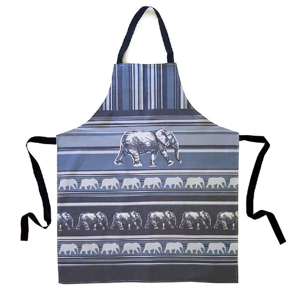 Elephant Stripe Black and White Animal Apron 80 x 66cm
