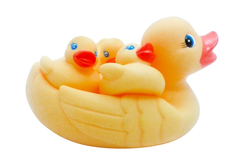 1 Large Duck and 3 Ducklings