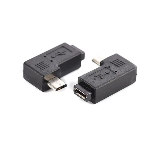CTDW 2 x 90 Left Micro Male to Mini USB Type B (5 Pin) Connectors