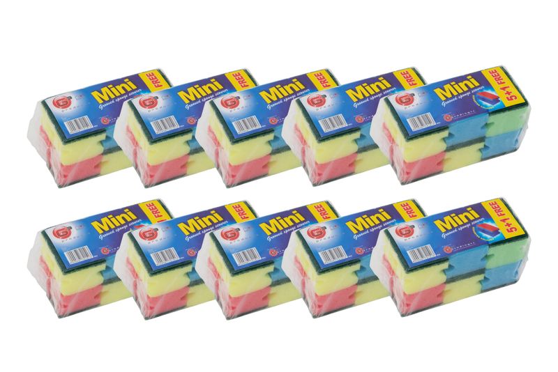 Mini Grooved Sponge Bundle - (10 Pack x 6's)