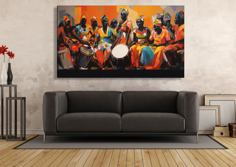 Canvas Wall Art - Drum Circle Bold Abstract - IM1144