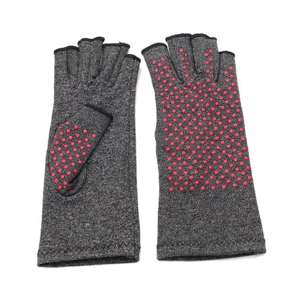1 Pair Anti-Slip Half Finger Compression Glove Silicone Joint Support