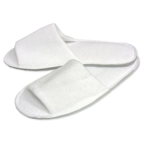 Terry Towling Open Toe Slippers - Disposable - Pack of 10