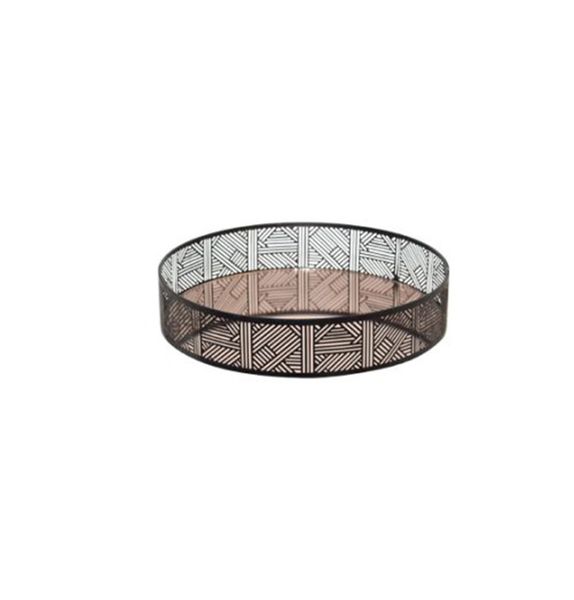 MC - Black / RoseGold Round Tray