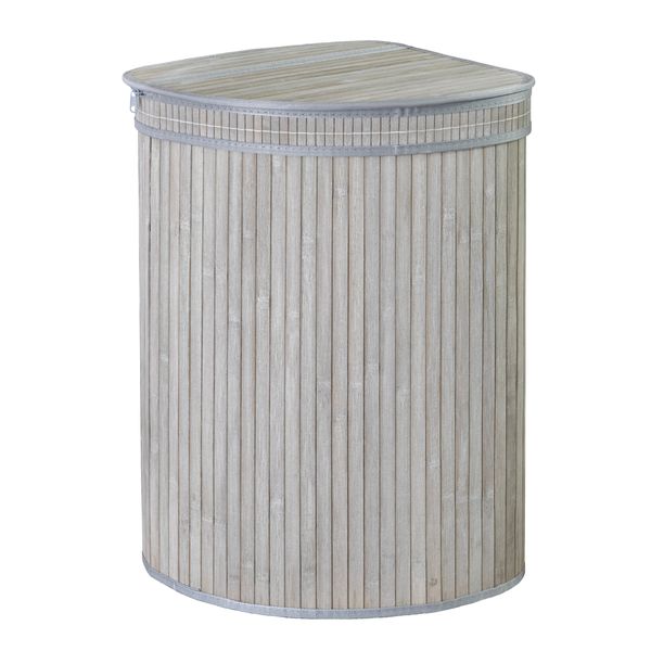 Creative Deco 75Lt Corner Bamboo Laundry Basket