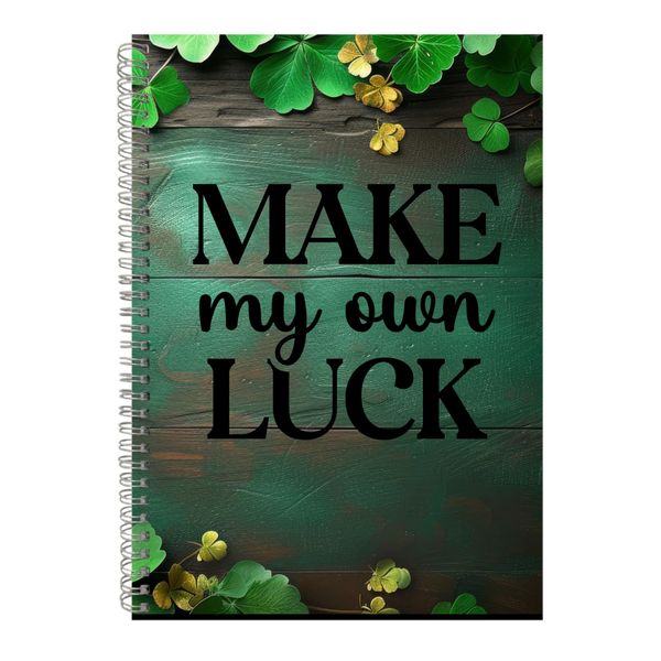 Luck A4 Notebook Spiral Lined Motivational Sayings Graphic Notepad Gift 135