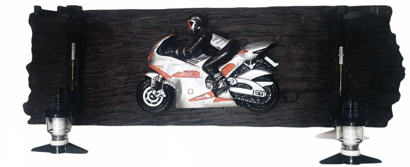 2 x Optic Super bike (Transparent) Sleeper Wood Liquor Dispenser - Dark