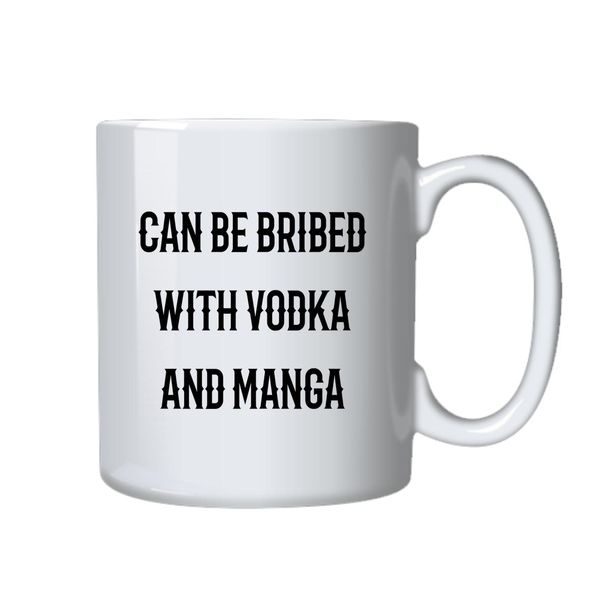 Vodka and Manga Coffee Mug - Best Funny Novelty Cup Gift for