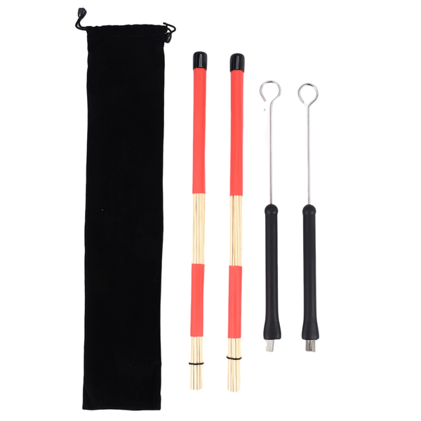 1 Pair Brushes Drums Drum Sticks Brush+1 Pair Rods Drum Stick Set