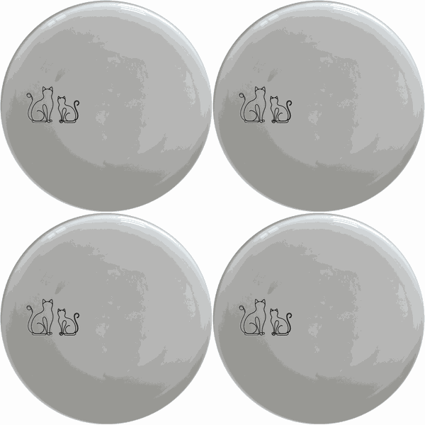 Fat Curvey Cats Side Plate Set of 4 - Range 4