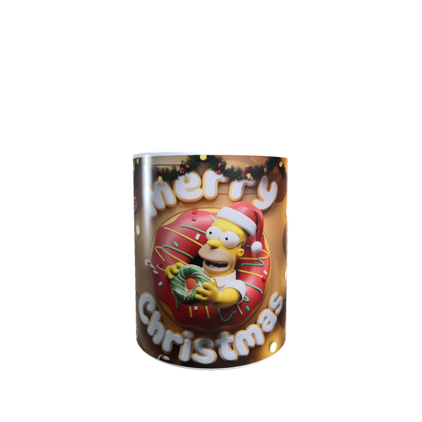 Homer Simpson 3D Christmas Ceramic Mug - Fun Festive Gift for Cartoon Fans