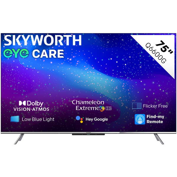 Skyworth 75" Q6600G 4K QLED Smart Google TV with Google Assistant