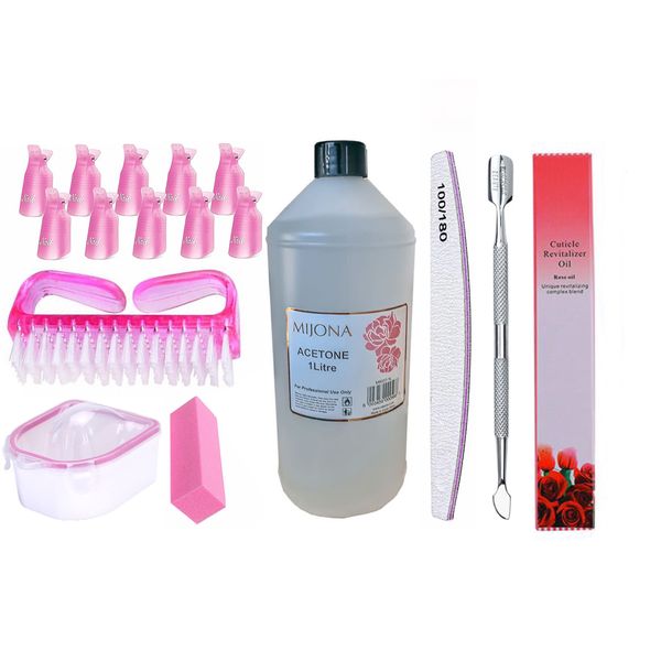 Complete Acrylic Gel Nail Polish Remover Tools Kit