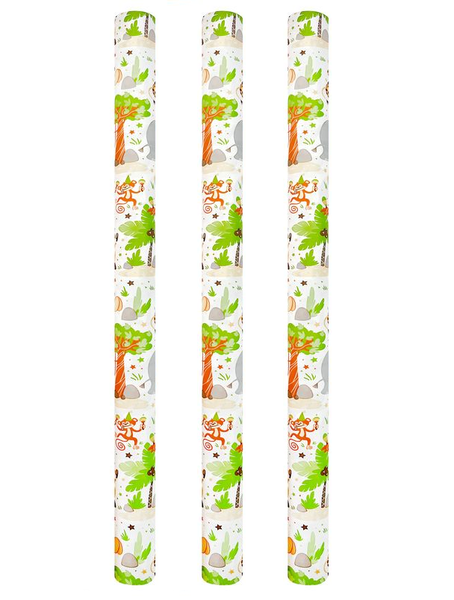 Clairefontein Jungle Theme Gift Wrapping Paper - 3 Rolls - Each 2m x 0.7m