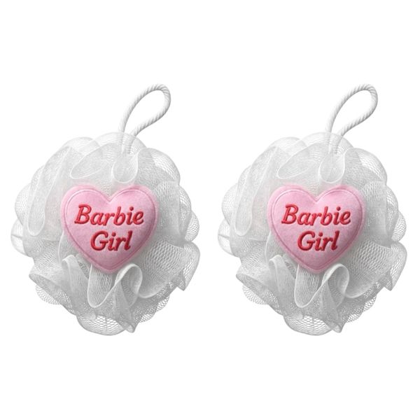 2 Pack - Barbie Girl Bath Sponges Shower Loofahs Body Cleansing Exfoliate