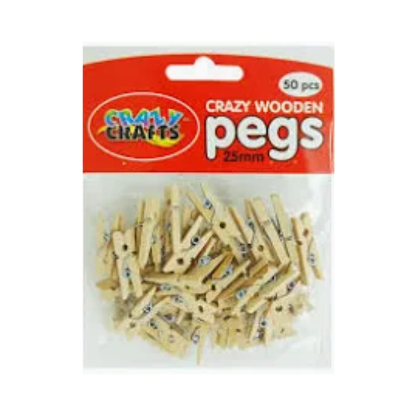 Crazy Wooden Pegs- 25mm