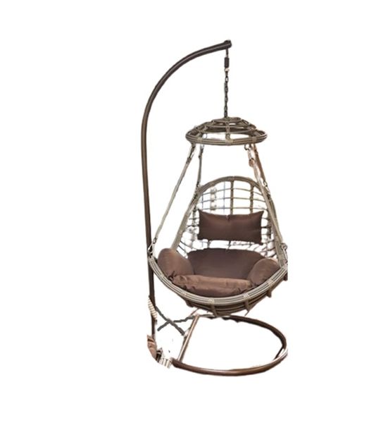Deluxe Rattan Hanging Egg Chair with Cushion -Indoor &amp; Outdoor Comfort Seat