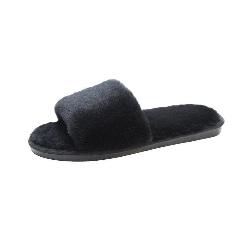 Women's Open Toe Slippers - Indoor Cozy Fluffy House Slippers | Shop ...