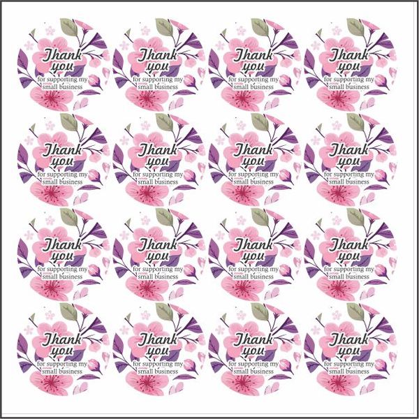 Thank You Sticker (Purple &amp; Pink)
