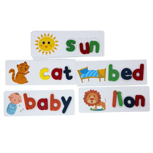 Puzzle Wooden Spelling Game -Word, Matching Letter Montessori Toy for Kids