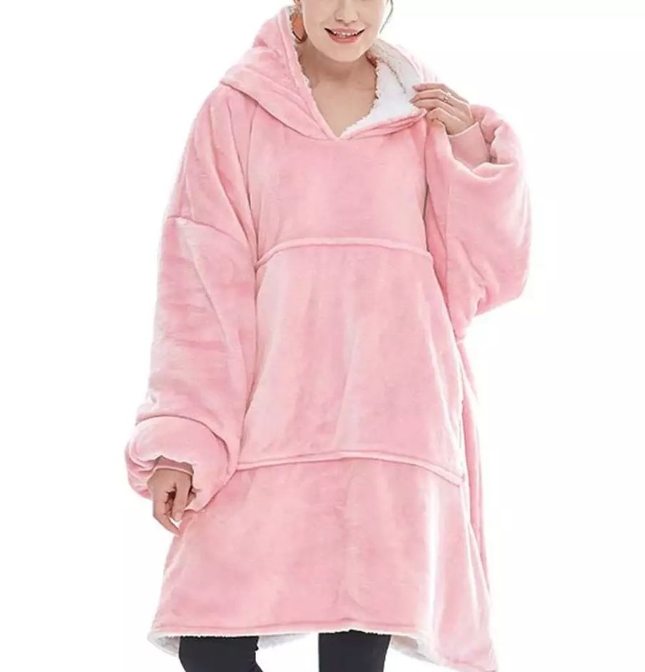 Hoodie Ultra Plush Blanket One Size Fit All Pink Shop Today. Get