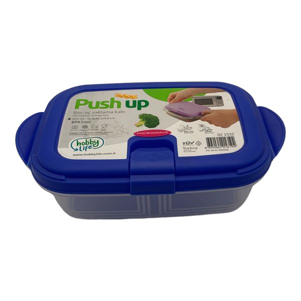 Container 400Ml 10.5X16.2X4.8Cm Push Up Microwave Bpa Free Hobby Life