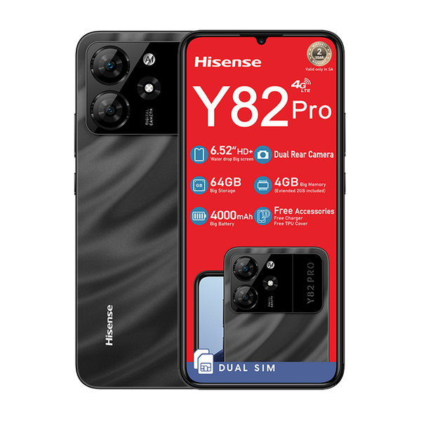 Hisense Y82 Pro 4G Dual Sim 64GB Network Locked - Black