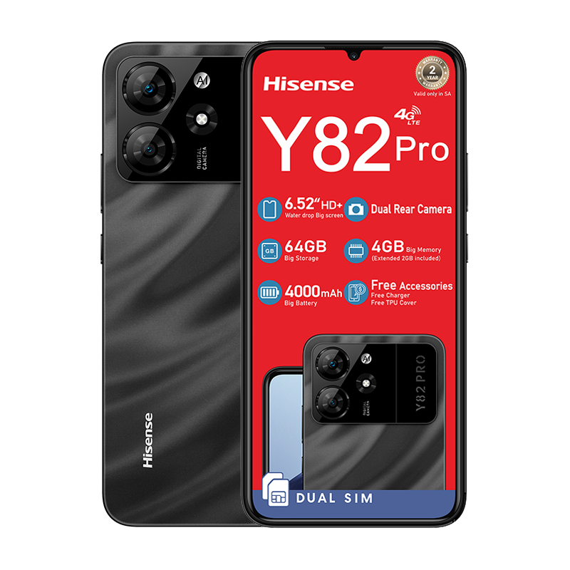 Hisense Y82 Pro 4G Dual Sim 64GB Network Locked - Black