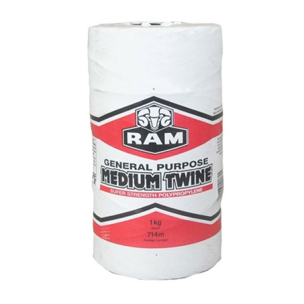 Ram Twine General Purpose Medium,1kg Polyethylene - Black (Bulk Pack of 3)