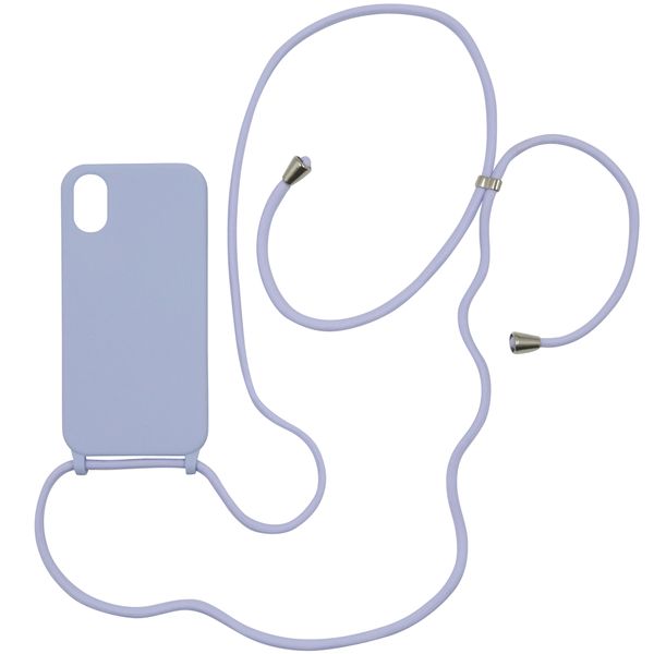 Adjustable Silicone Shockproof Crossbody iPhone XR Cover - Lilac