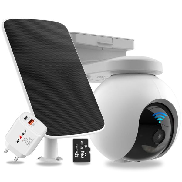 EZVIZ HB8 2K+ Wireless Battery Powered &amp; Solar Panel Security Camera-Kit
