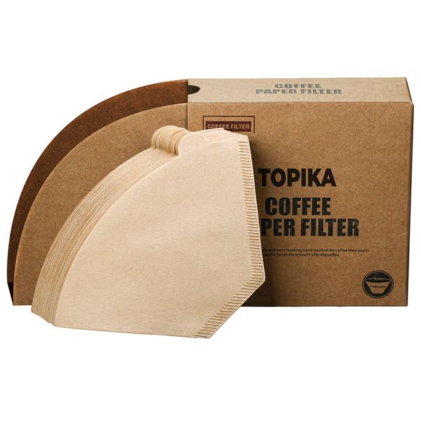 Topika 100 Pcs Coffee Filters Papers, Cone Pour Over Coffee Paper Filters