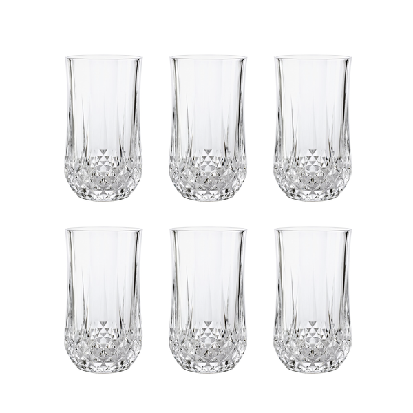 Retro Crystal Drinking Glasses - Set of 6