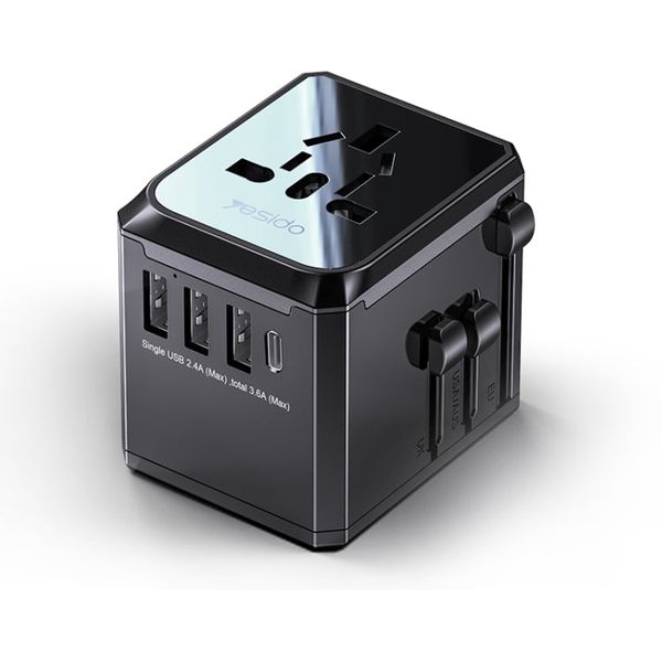 Universal Plug Adapter with 3 USB Port+ Type C Port-MC10-Yesido