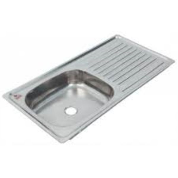 Single Bowl Stainless Steel Sink - 915mm x 460mm x 0.5mm - 90mm Drop-In