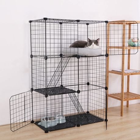 Pet Heavy Duty Cage Enclosure 3 level Cats Other Animals 75x39x109cm