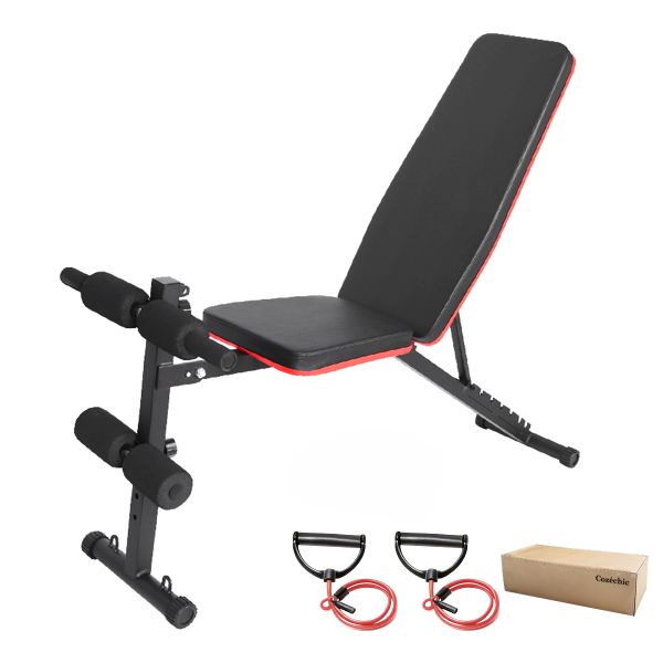 Cozéchic - Weight Bench for Training Workout Press Bench, Resistance Bands