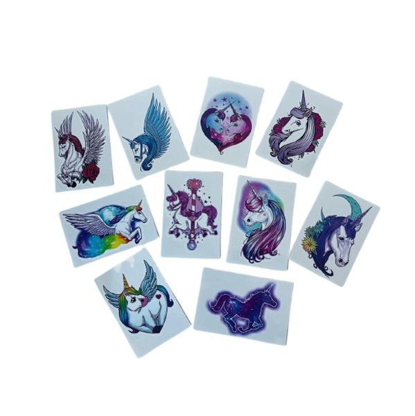 Party &amp; Classroom Kids Prizes: Kids Unicorn Temporary Tattoos (Set of 10)