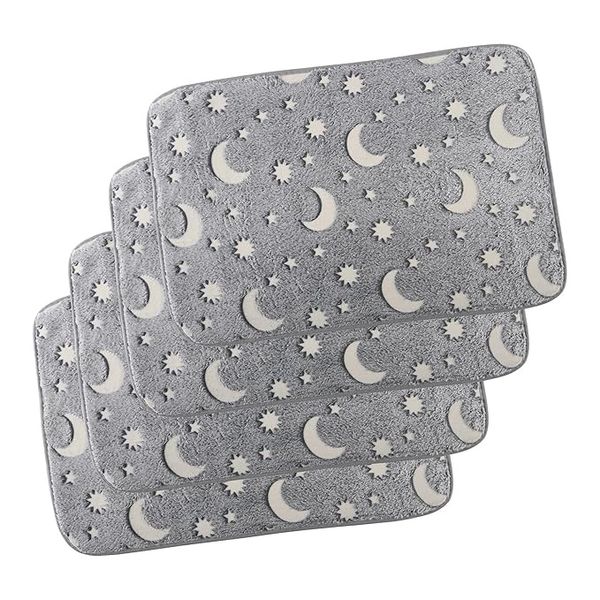 Pack of 4 Soft Anti Slip Bathroom Door Mat