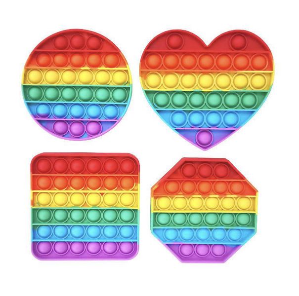Fidget Pad - Bubble-Popping Sensation Sensory Toy Rainbow set of 4