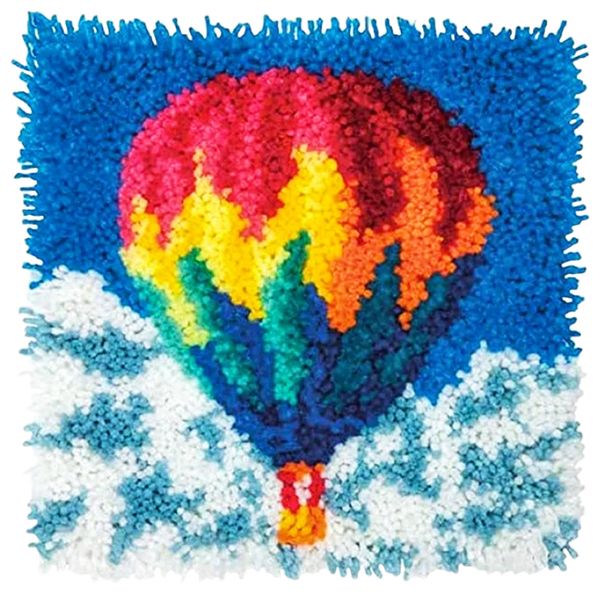 Hot Air Balloon – Latch Hook Rug Embroidery Wool Art DIY Craft Kit Tapestry