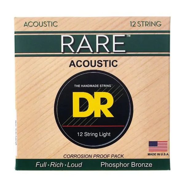 DR String Rare Phosphor Bronze 12-string Acoustic Guitar Strings -.010-.048
