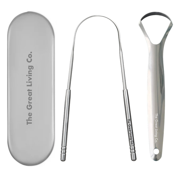 Ayurvedic Stainless Steel Tongue Cleaner/Scraper - U Shaped &amp; Spoon Shaped
